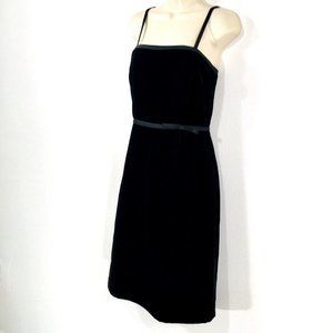 Vtg 80’s Peck & Peck Collection Gold Label Velvet Sheath Dress Sz 6 Satin Bow